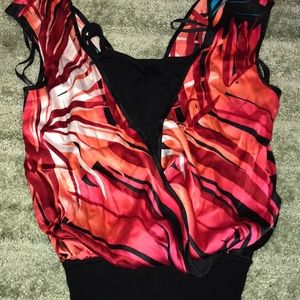 Built in tank top shirt